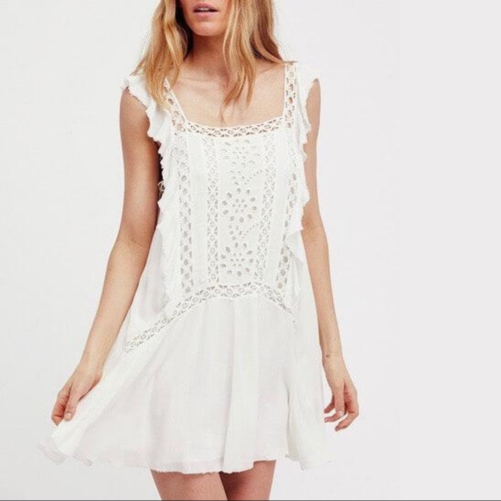 Free People FP One Priscilla White Eyelet Dress L